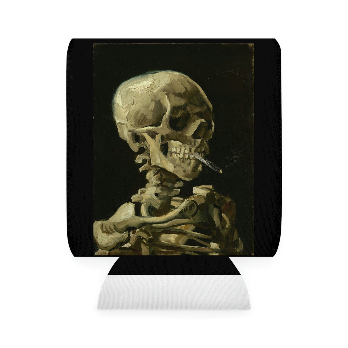 Skull of a Skeleton with a Burning Cigarette by Vincent Van Gogh - Can Cooler Sleeve