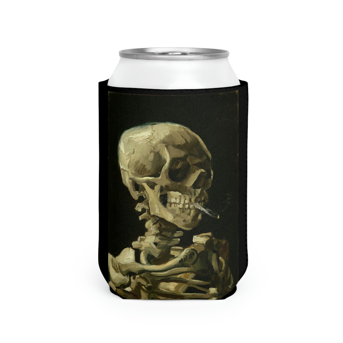 Skull of a Skeleton with a Burning Cigarette by Vincent Van Gogh - Can Cooler Sleeve