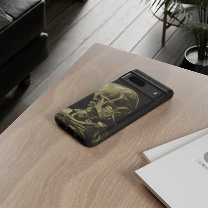 Skull of a Skeleton with a Burning Cigarette by Vincent Van Gogh - Cell Phone Case