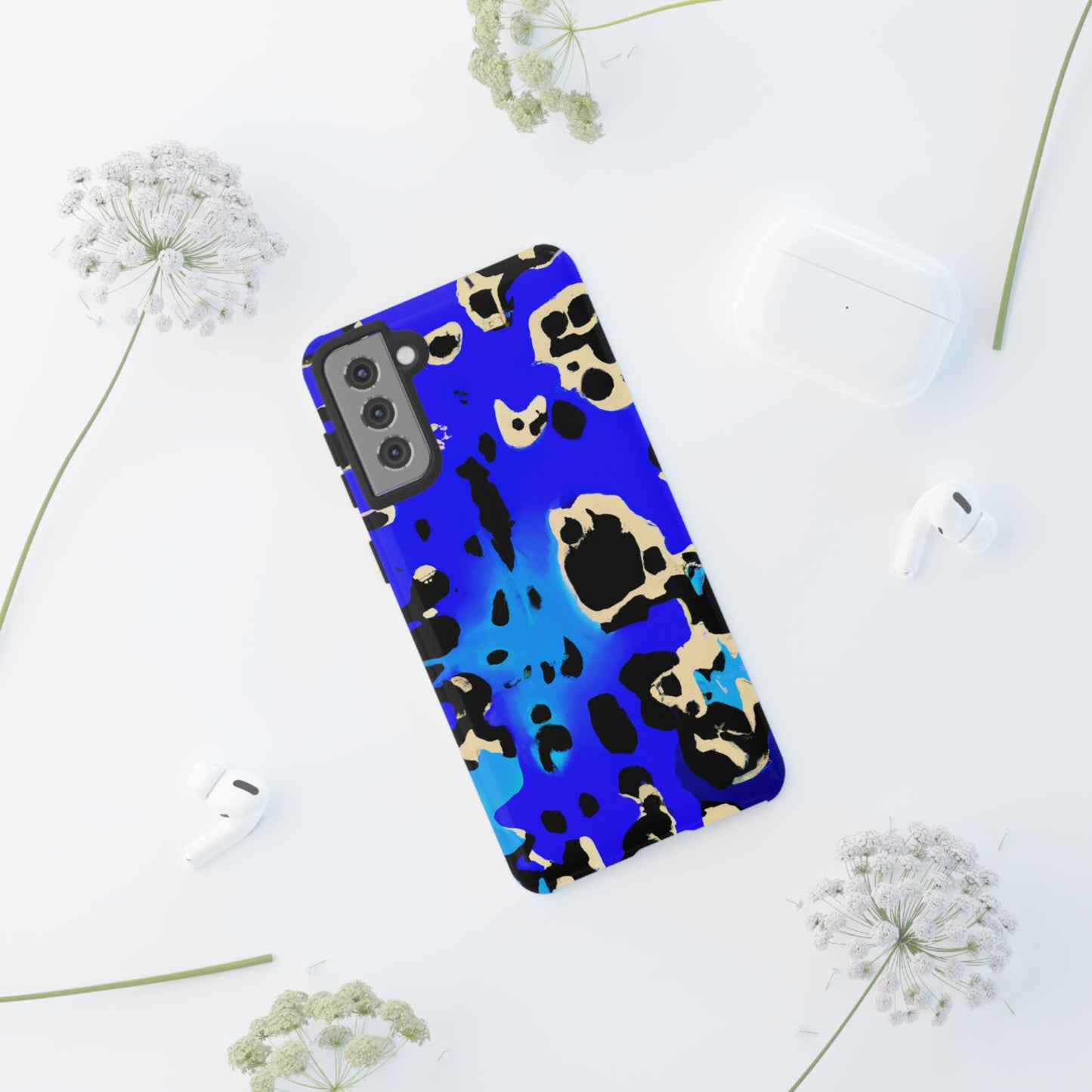 Blue Leopard AI Generated - Cell Phone Case