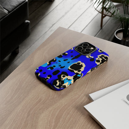 Blue Leopard AI Generated - Cell Phone Case