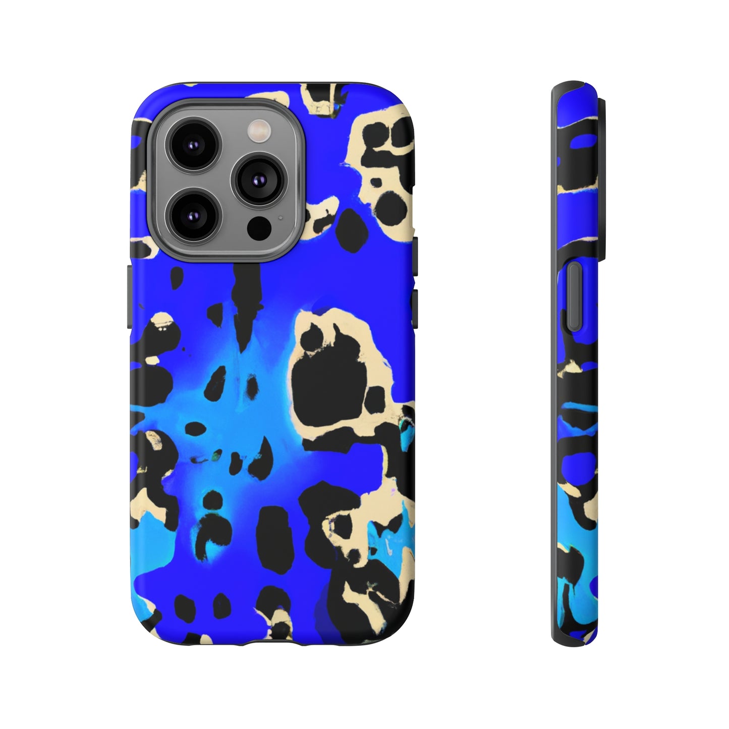 Blue Leopard AI Generated - Cell Phone Case