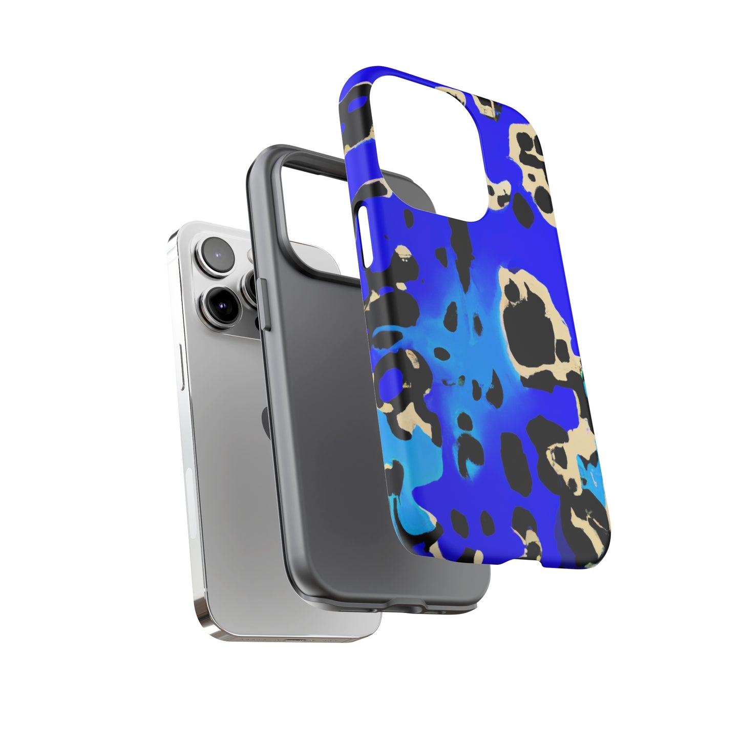 Blue Leopard AI Generated - Cell Phone Case