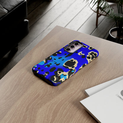 Blue Leopard AI Generated - Cell Phone Case