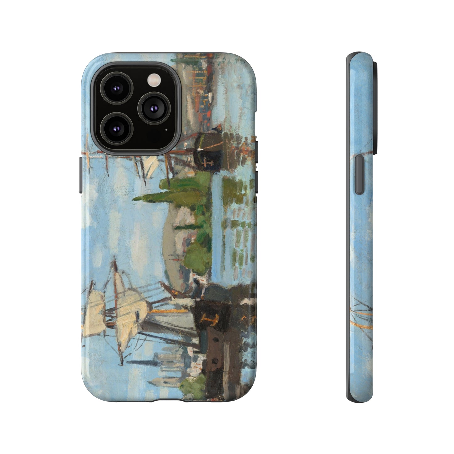 Ships Riding on the Seine at Rouen by Claude Monet - Cell Phone Case