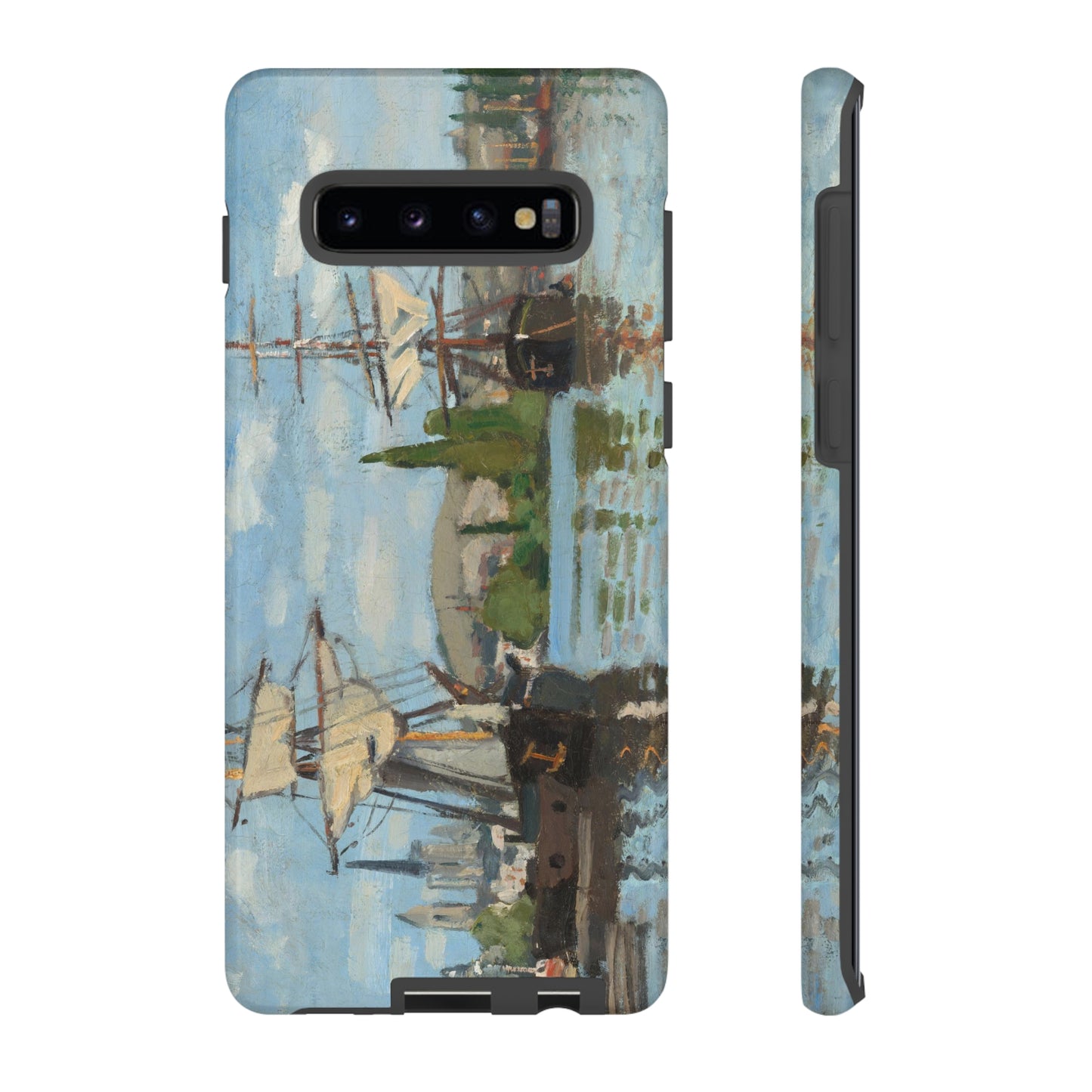 Ships Riding on the Seine at Rouen by Claude Monet - Cell Phone Case