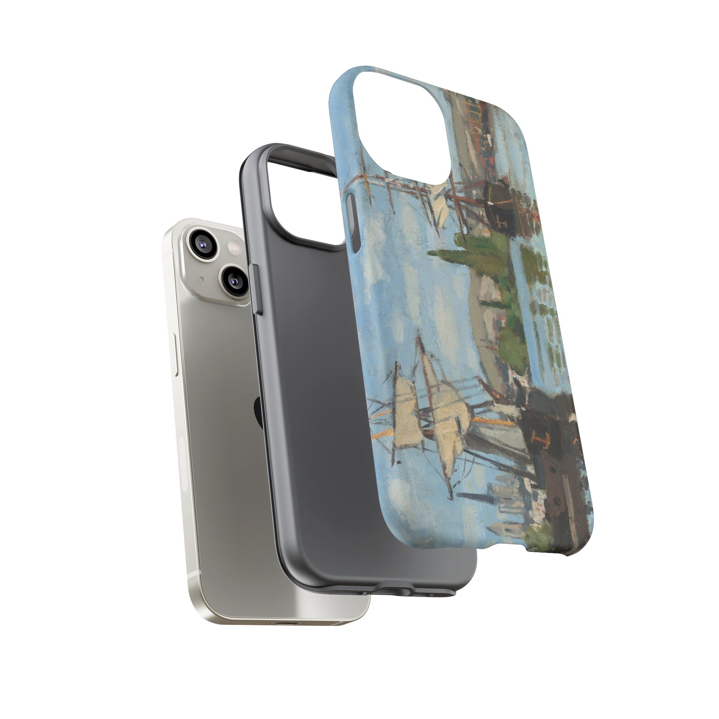 Ships Riding on the Seine at Rouen by Claude Monet - Cell Phone Case