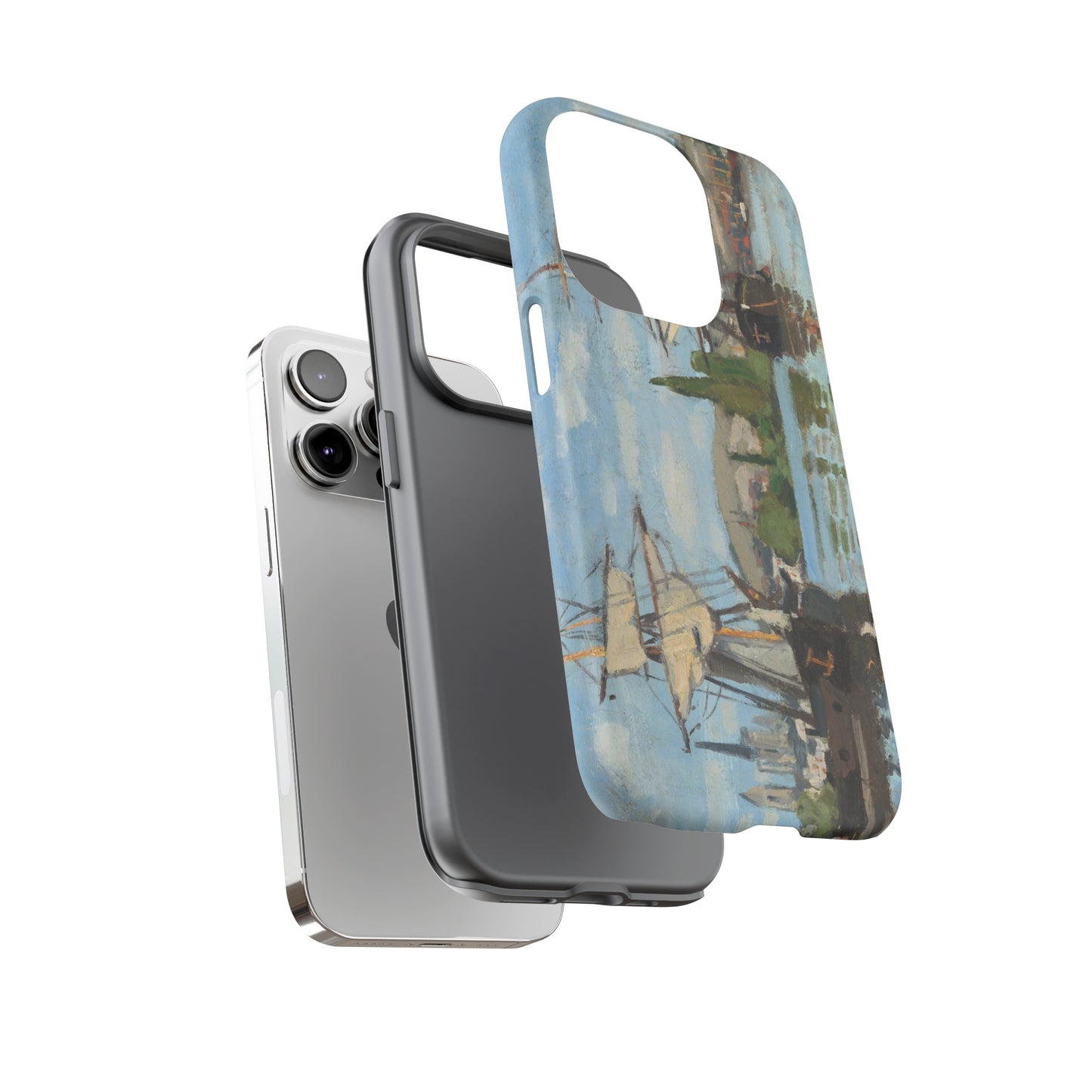 Ships Riding on the Seine at Rouen by Claude Monet - Cell Phone Case