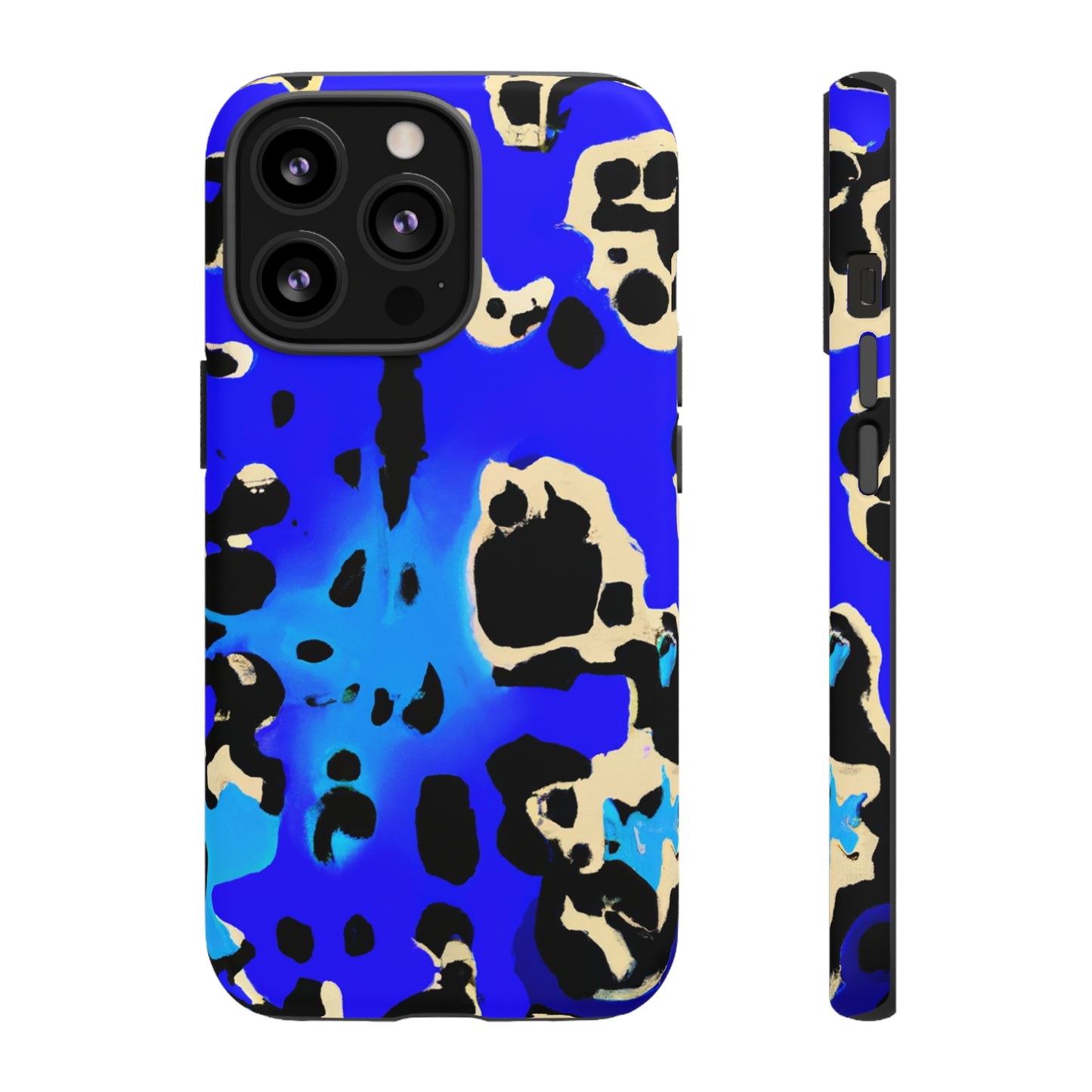 Blue Leopard AI Generated - Cell Phone Case