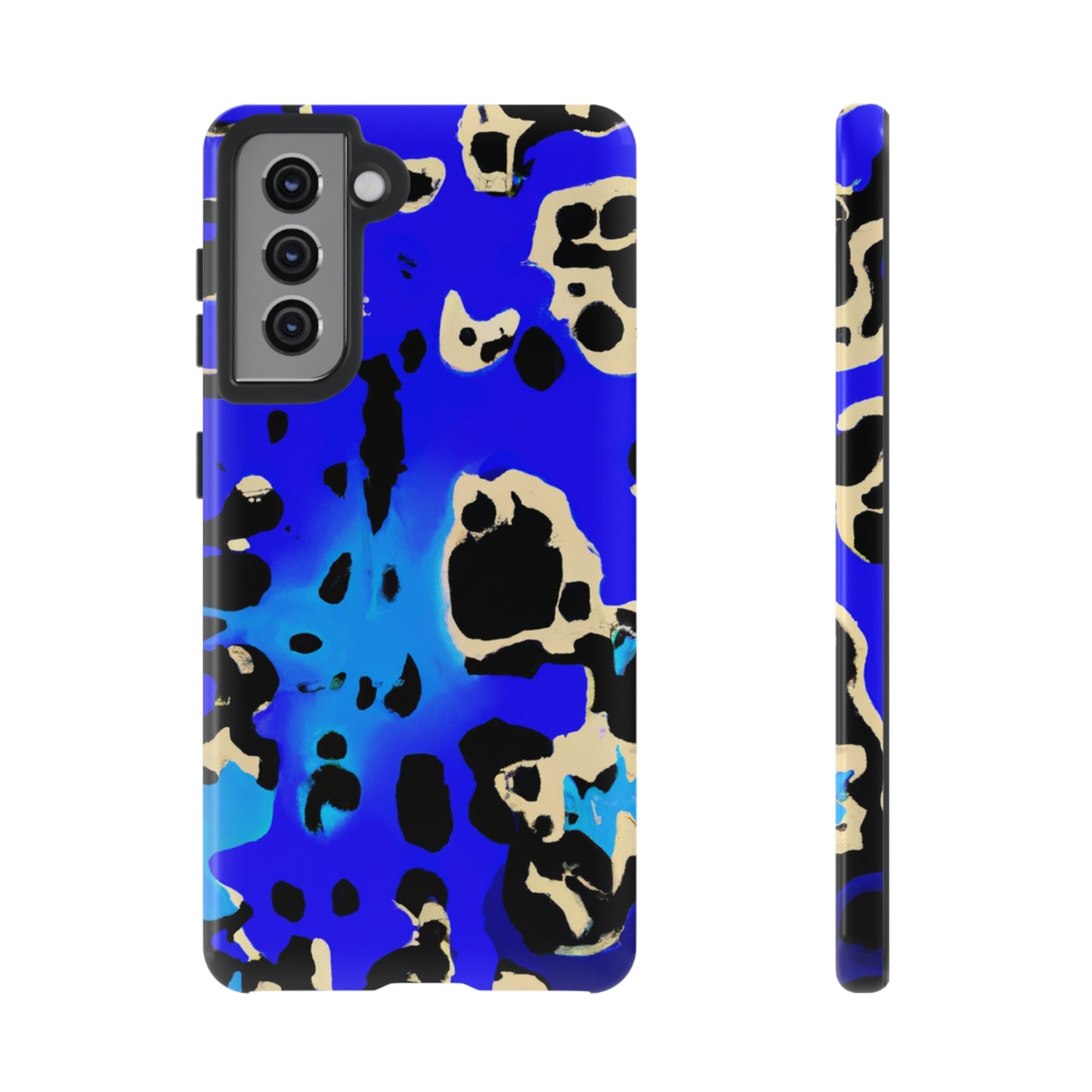 Blue Leopard AI Generated - Cell Phone Case