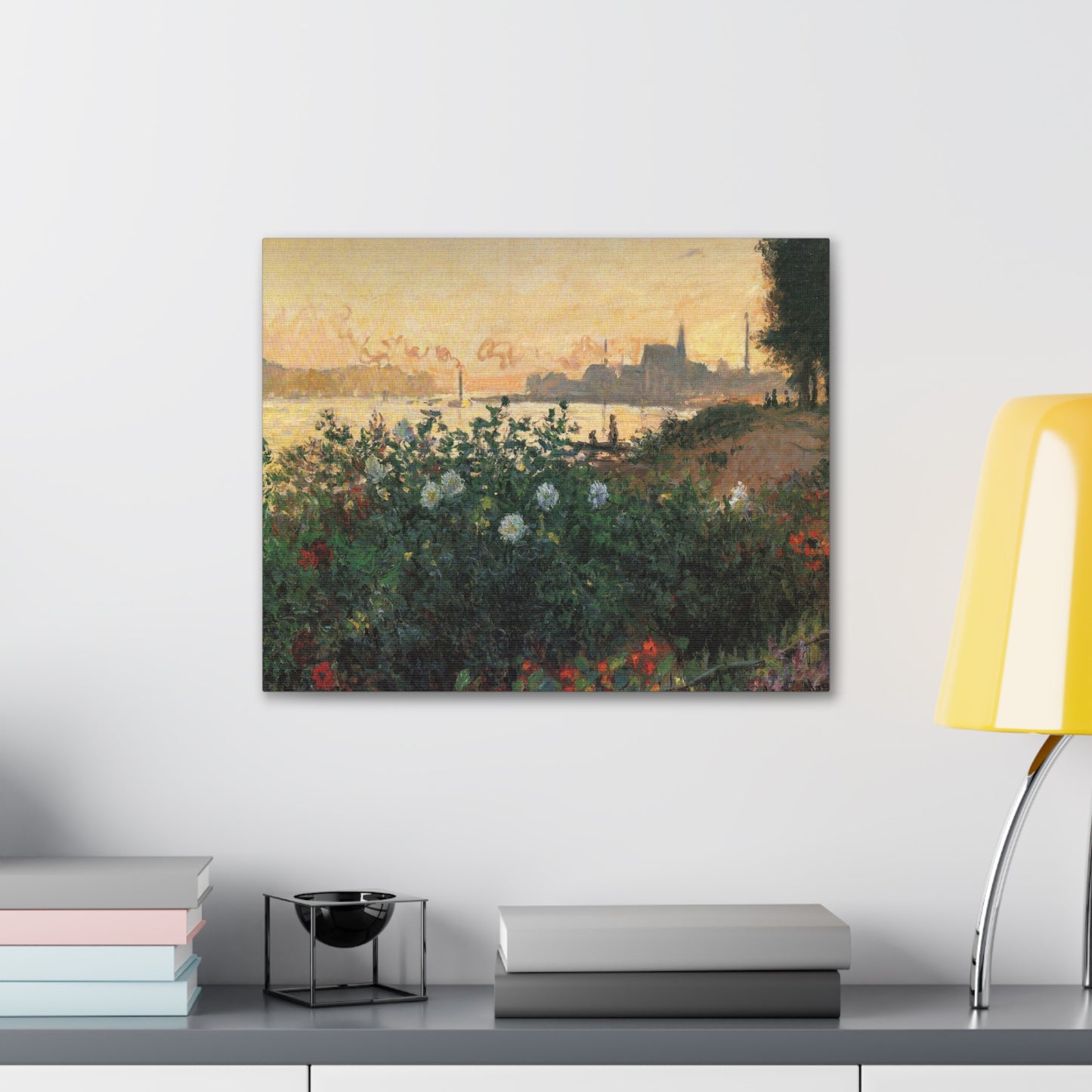 Flowered Riverbank, Argenteuil by Claude Monet - Canvas Print