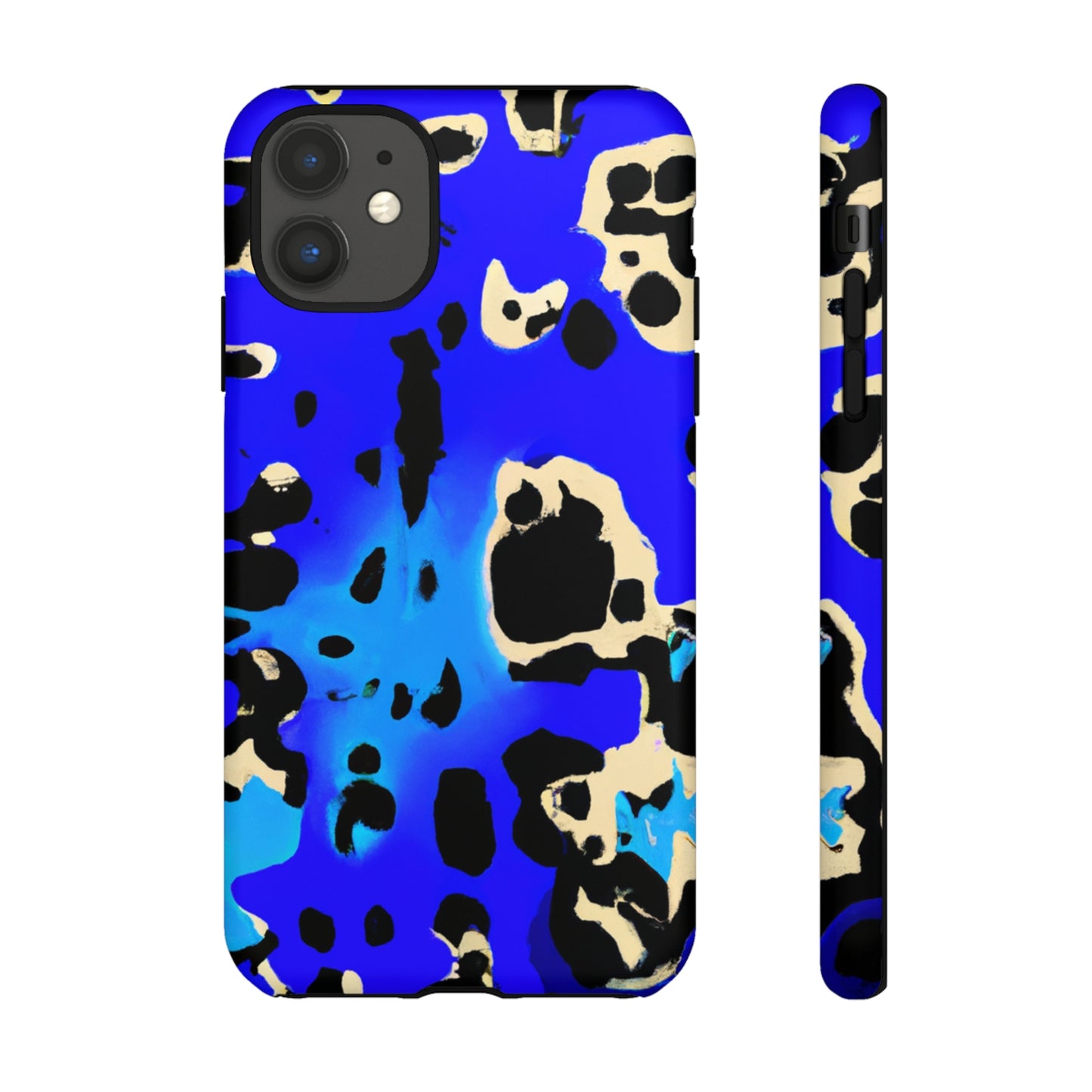 Blue Leopard AI Generated - Cell Phone Case