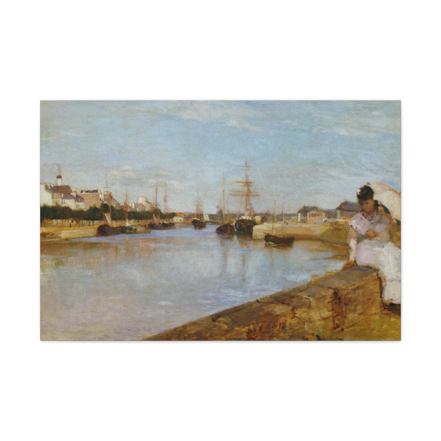 The Harbor at Lorient by Berthe Morisot - Canvas Print