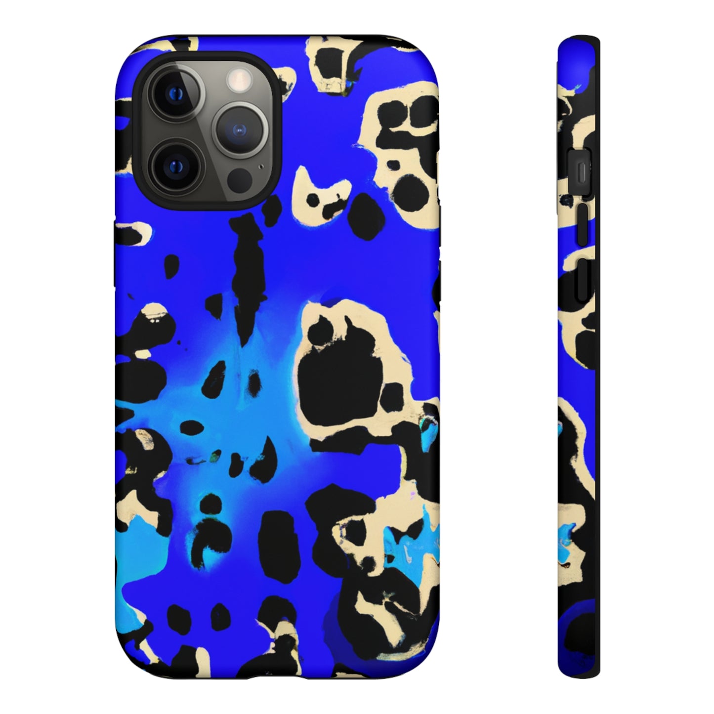 Blue Leopard AI Generated - Cell Phone Case