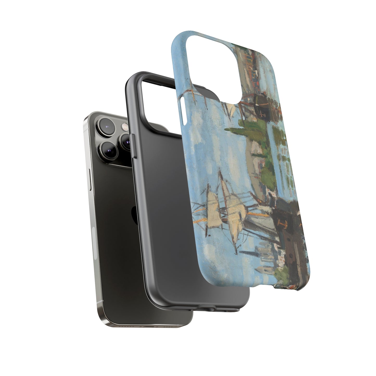 Ships Riding on the Seine at Rouen by Claude Monet - Cell Phone Case