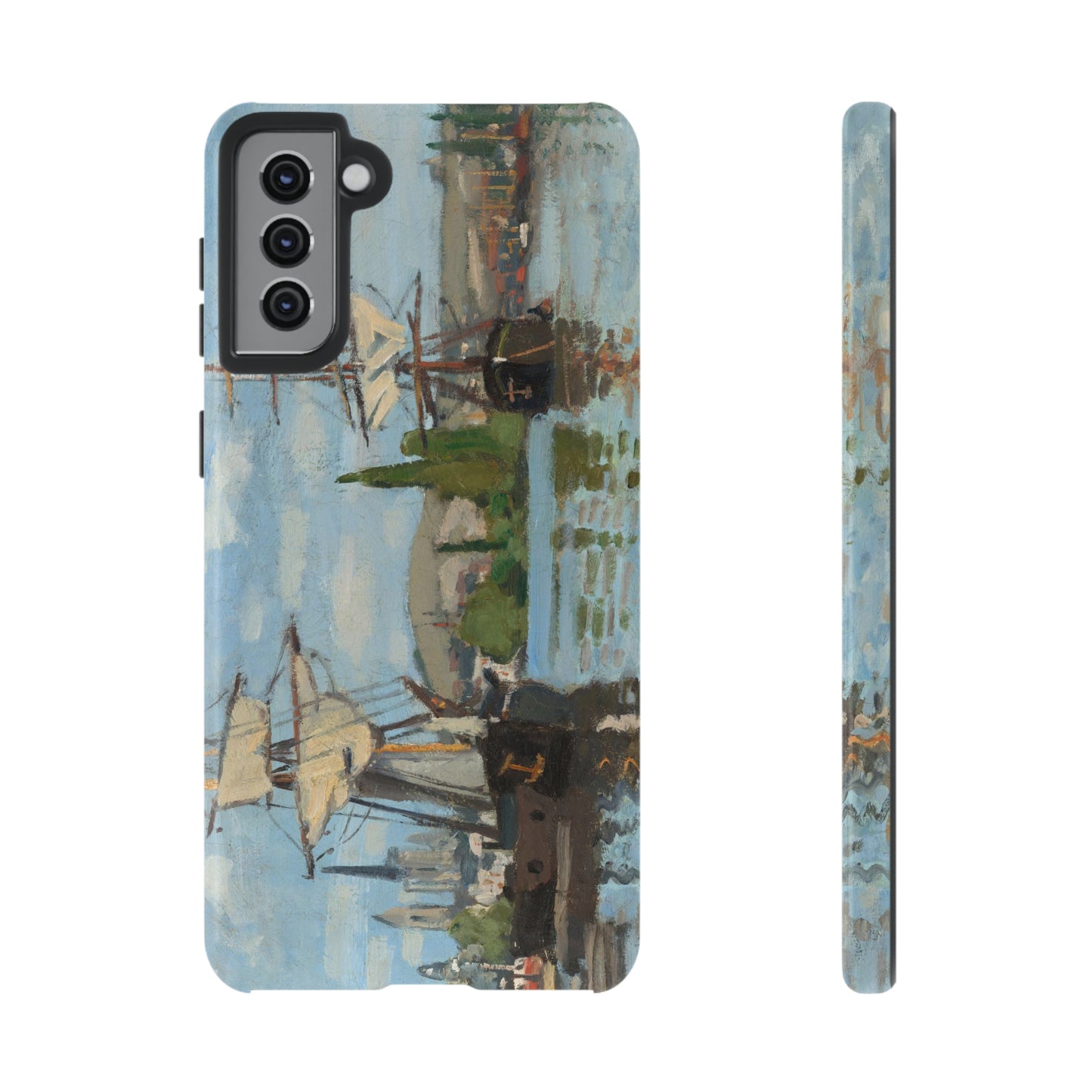 Ships Riding on the Seine at Rouen by Claude Monet - Cell Phone Case