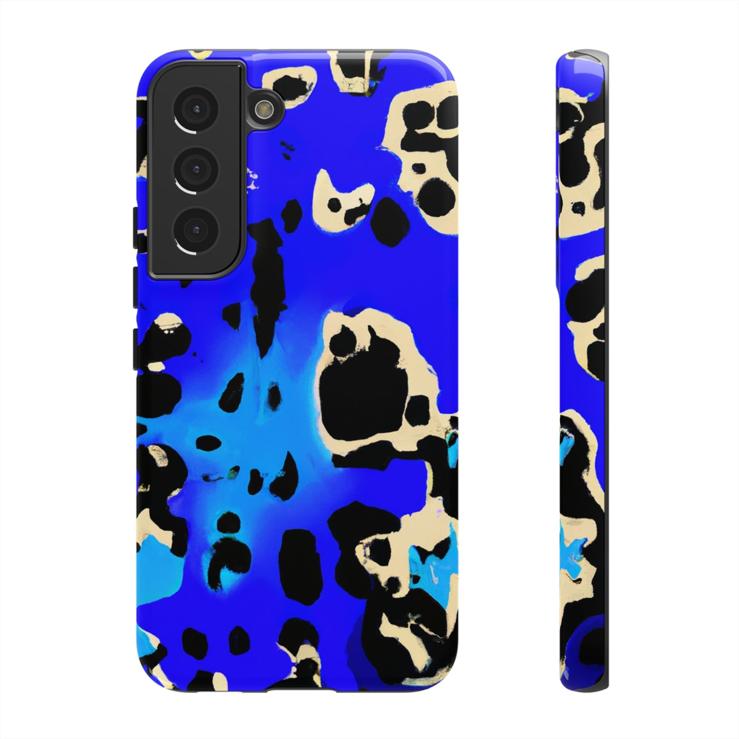 Blue Leopard AI Generated - Cell Phone Case