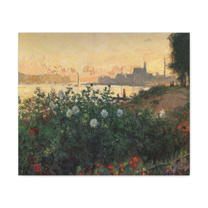 Flowered Riverbank, Argenteuil by Claude Monet - Canvas Print