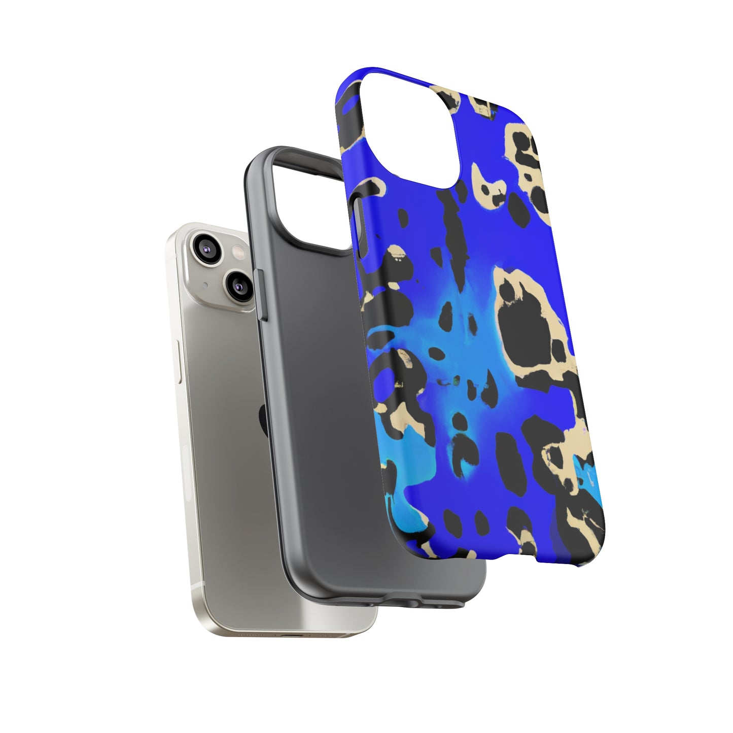 Blue Leopard AI Generated - Cell Phone Case