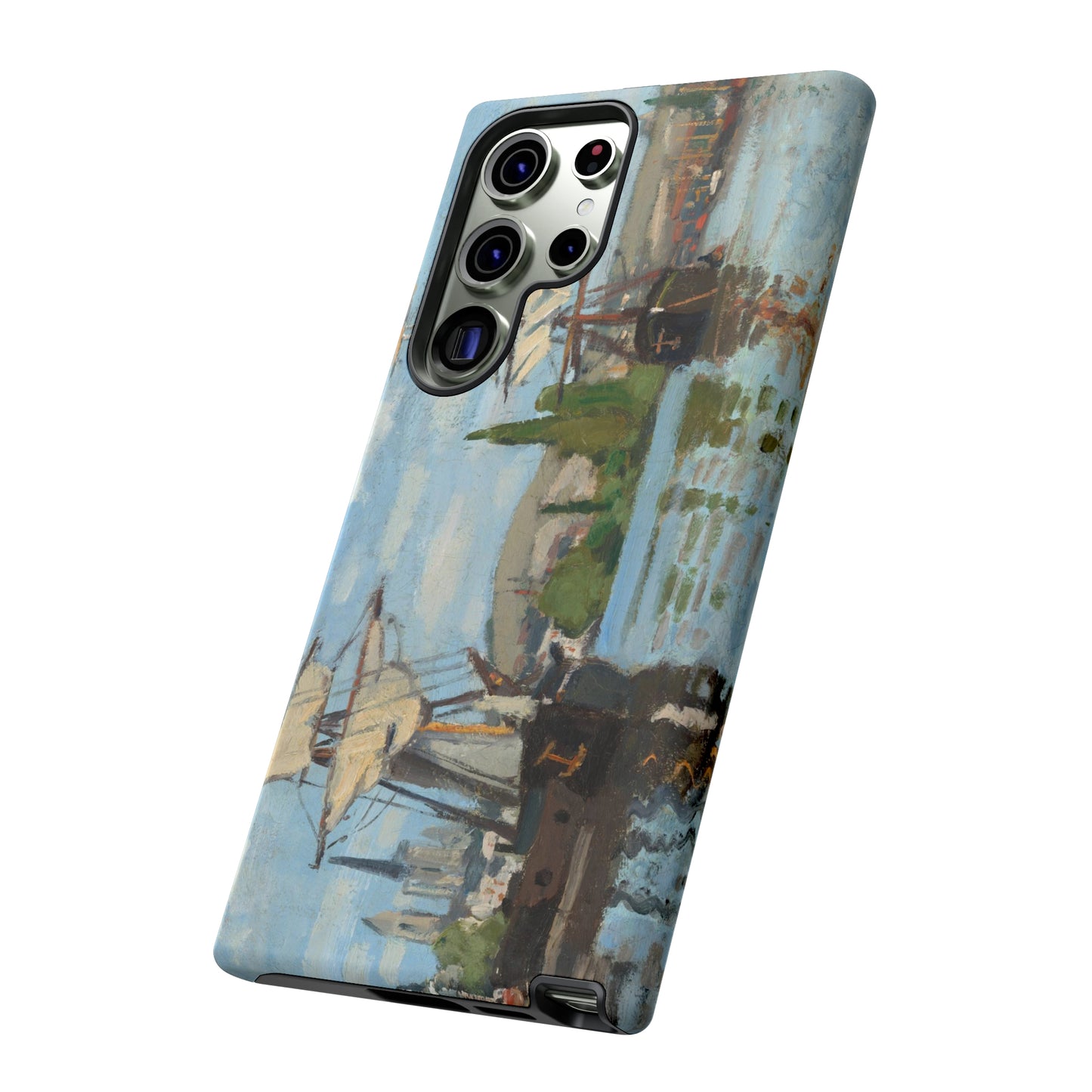 Ships Riding on the Seine at Rouen by Claude Monet - Cell Phone Case