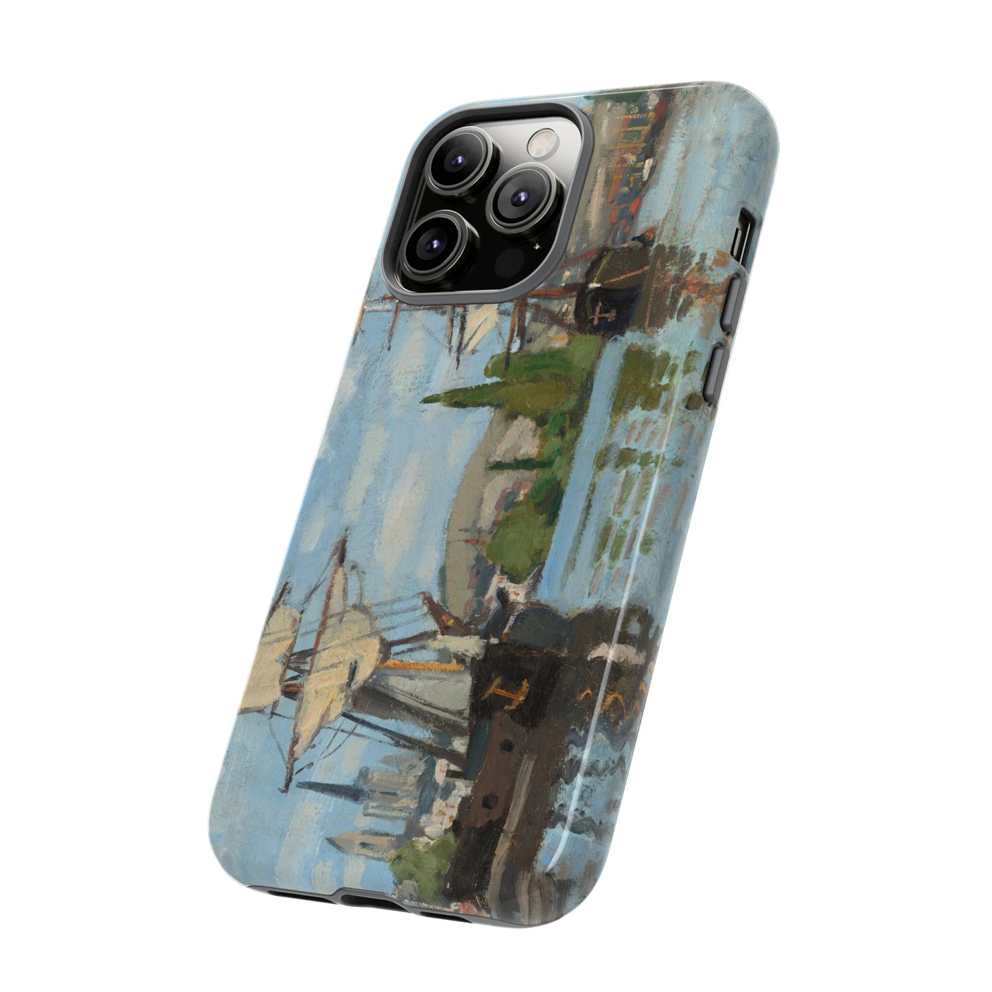 Ships Riding on the Seine at Rouen by Claude Monet - Cell Phone Case