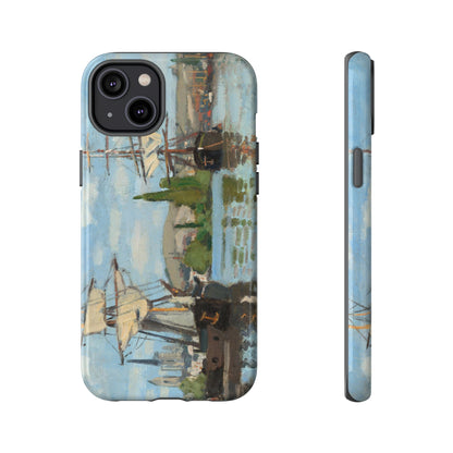 Ships Riding on the Seine at Rouen by Claude Monet - Cell Phone Case