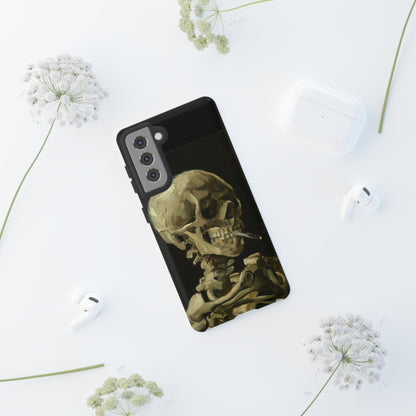 Skull of a Skeleton with a Burning Cigarette by Vincent Van Gogh - Cell Phone Case