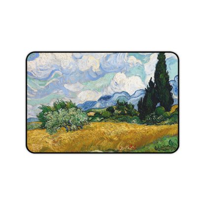 Wheat Fields by Vincent Van Gogh - Desk Mat