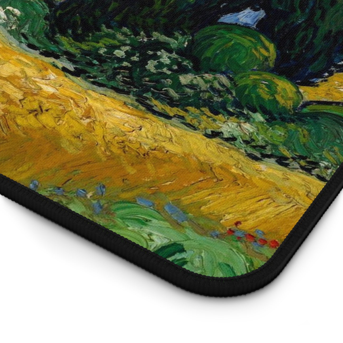 Wheat Fields by Vincent Van Gogh - Desk Mat