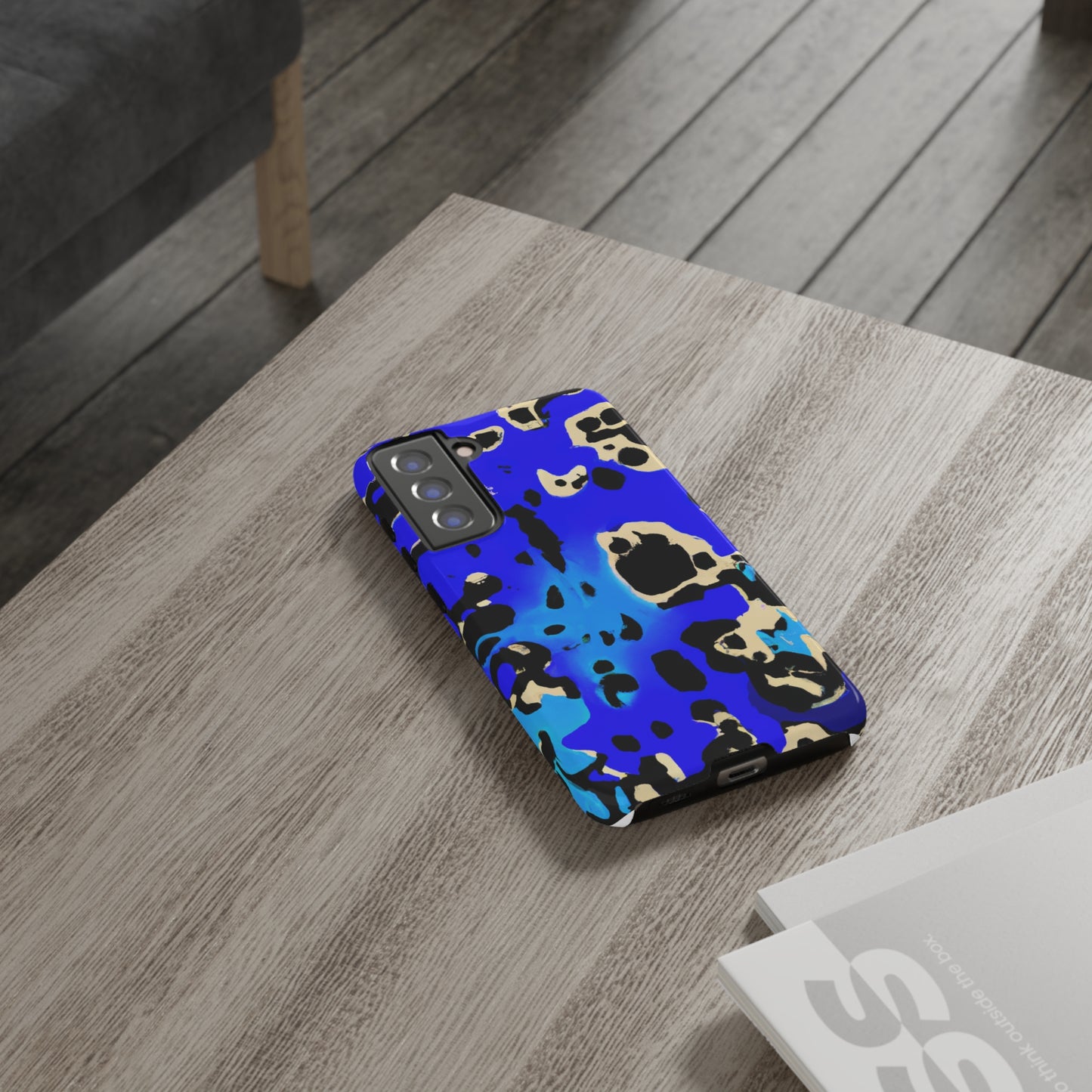 Blue Leopard AI Generated - Cell Phone Case