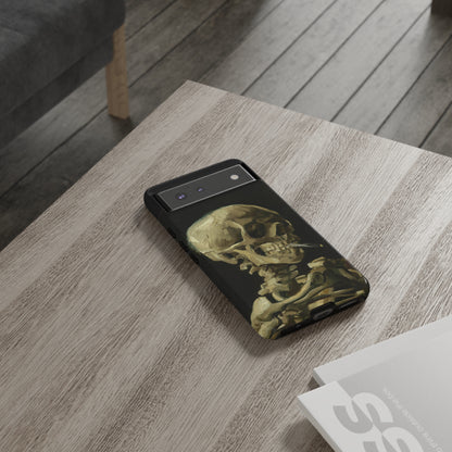 Skull of a Skeleton with a Burning Cigarette by Vincent Van Gogh - Cell Phone Case