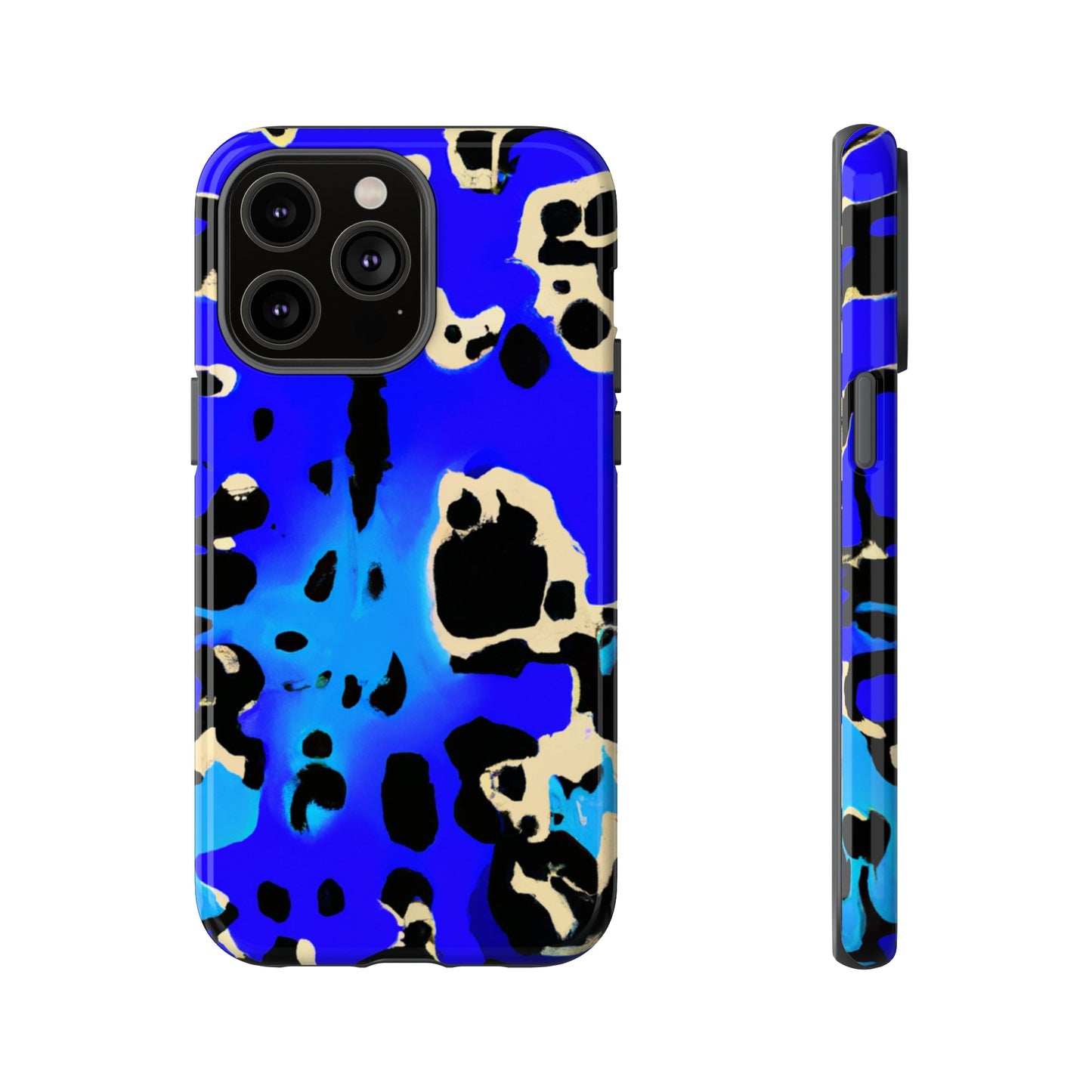 Blue Leopard AI Generated - Cell Phone Case