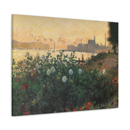 Flowered Riverbank, Argenteuil by Claude Monet - Canvas Print