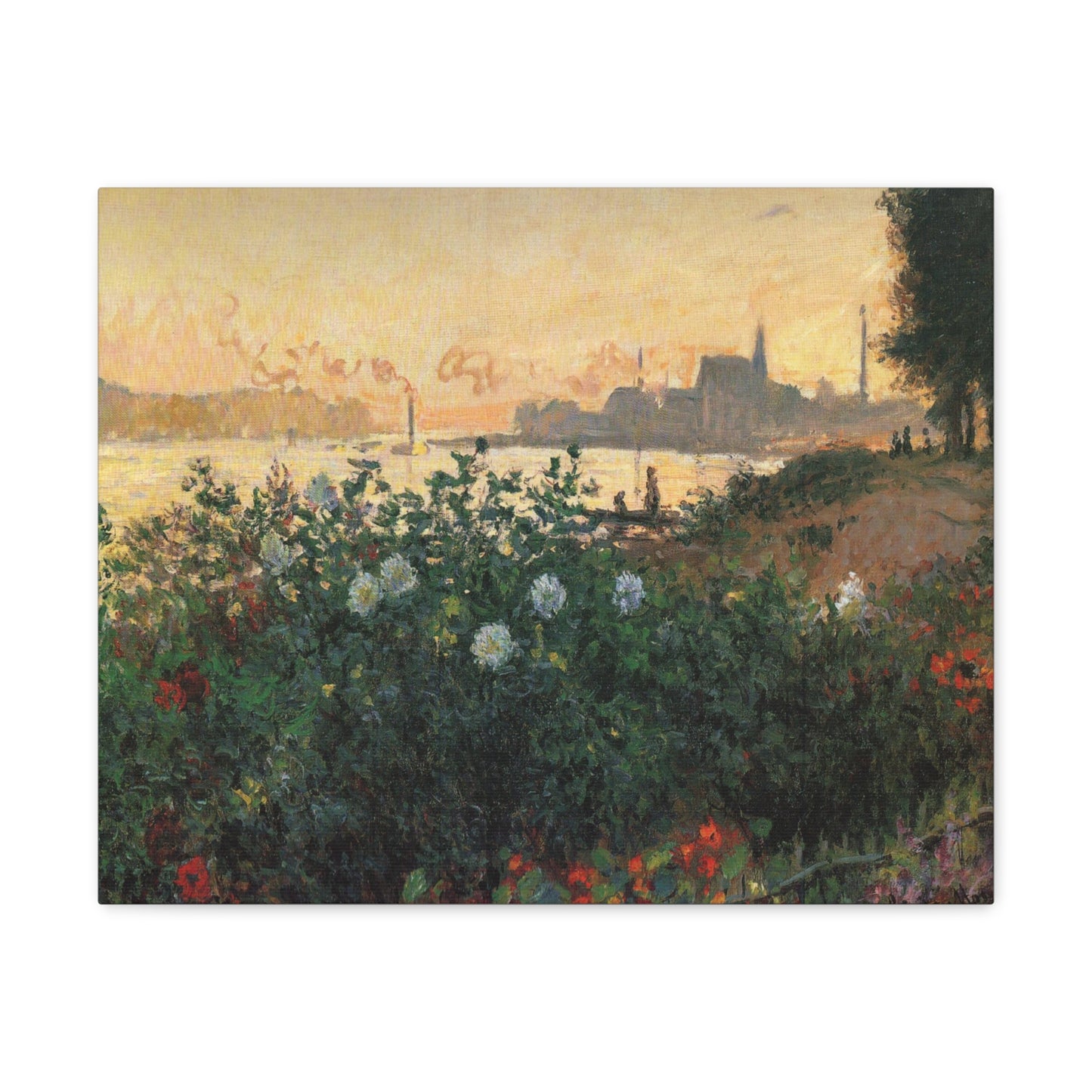 Flowered Riverbank, Argenteuil by Claude Monet - Canvas Print