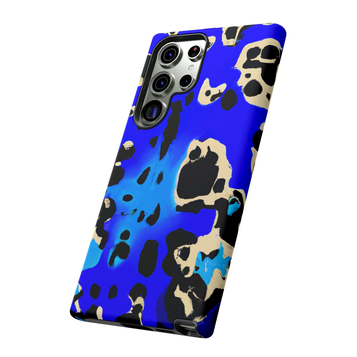 Blue Leopard AI Generated - Cell Phone Case