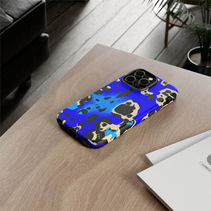 Blue Leopard AI Generated - Cell Phone Case