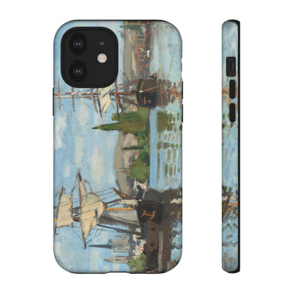 Ships Riding on the Seine at Rouen by Claude Monet - Cell Phone Case