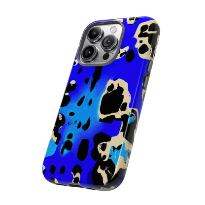 Blue Leopard AI Generated - Cell Phone Case