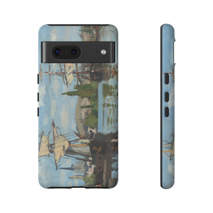 Ships Riding on the Seine at Rouen by Claude Monet - Cell Phone Case