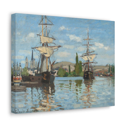 Ships Riding on the Seine at Rouen by Claude Monet - Canvas Print