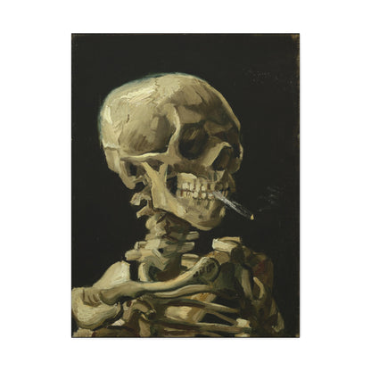 Skull of a Skeleton with a Burning Cigarette - By Vincent Van Gogh