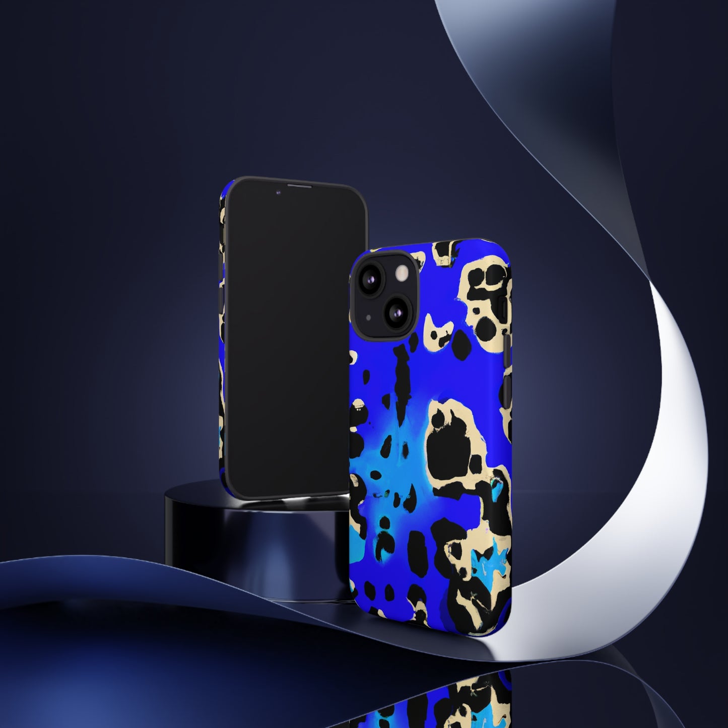 Blue Leopard AI Generated - Cell Phone Case