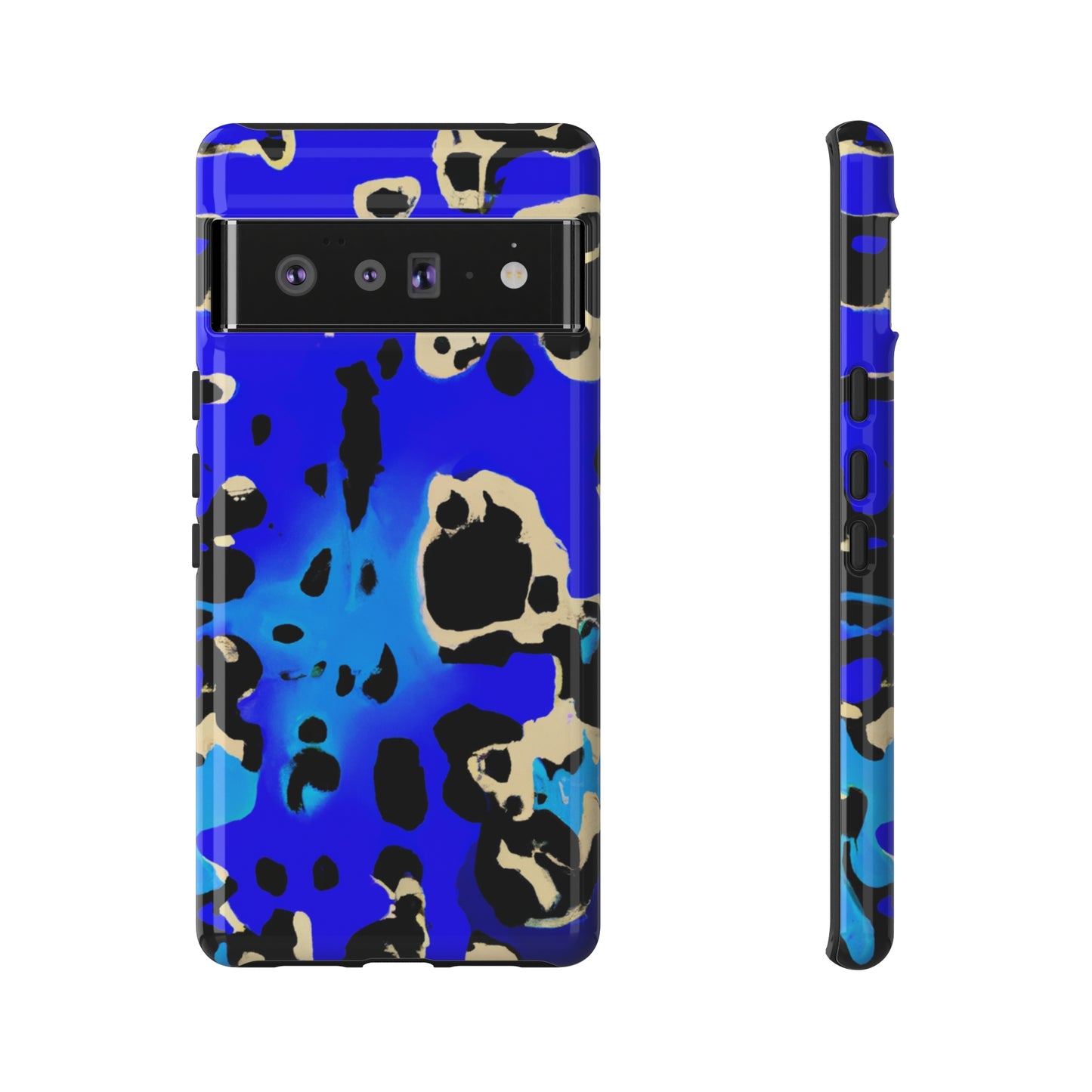 Blue Leopard AI Generated - Cell Phone Case