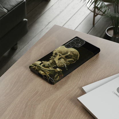 Skull of a Skeleton with a Burning Cigarette by Vincent Van Gogh - Cell Phone Case