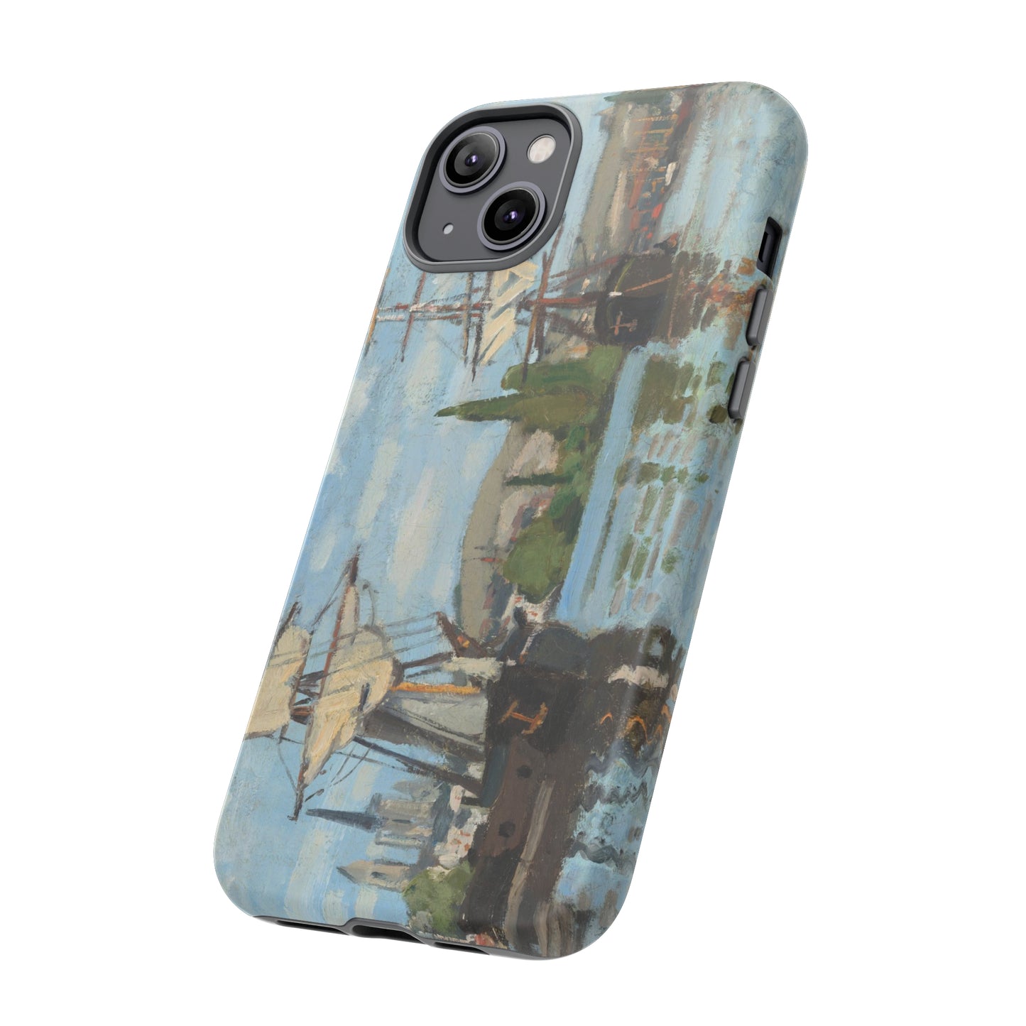 Ships Riding on the Seine at Rouen by Claude Monet - Cell Phone Case