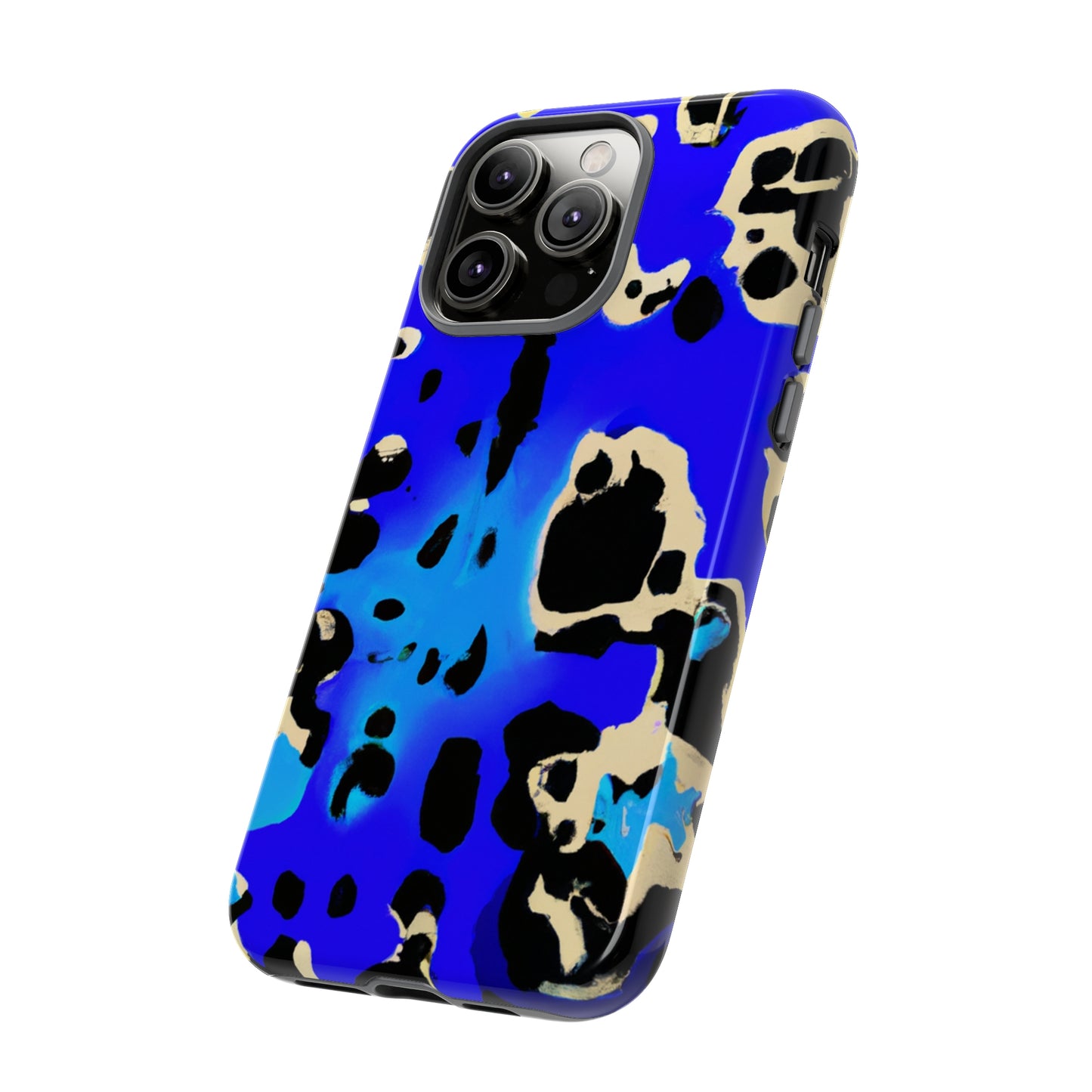 Blue Leopard AI Generated - Cell Phone Case