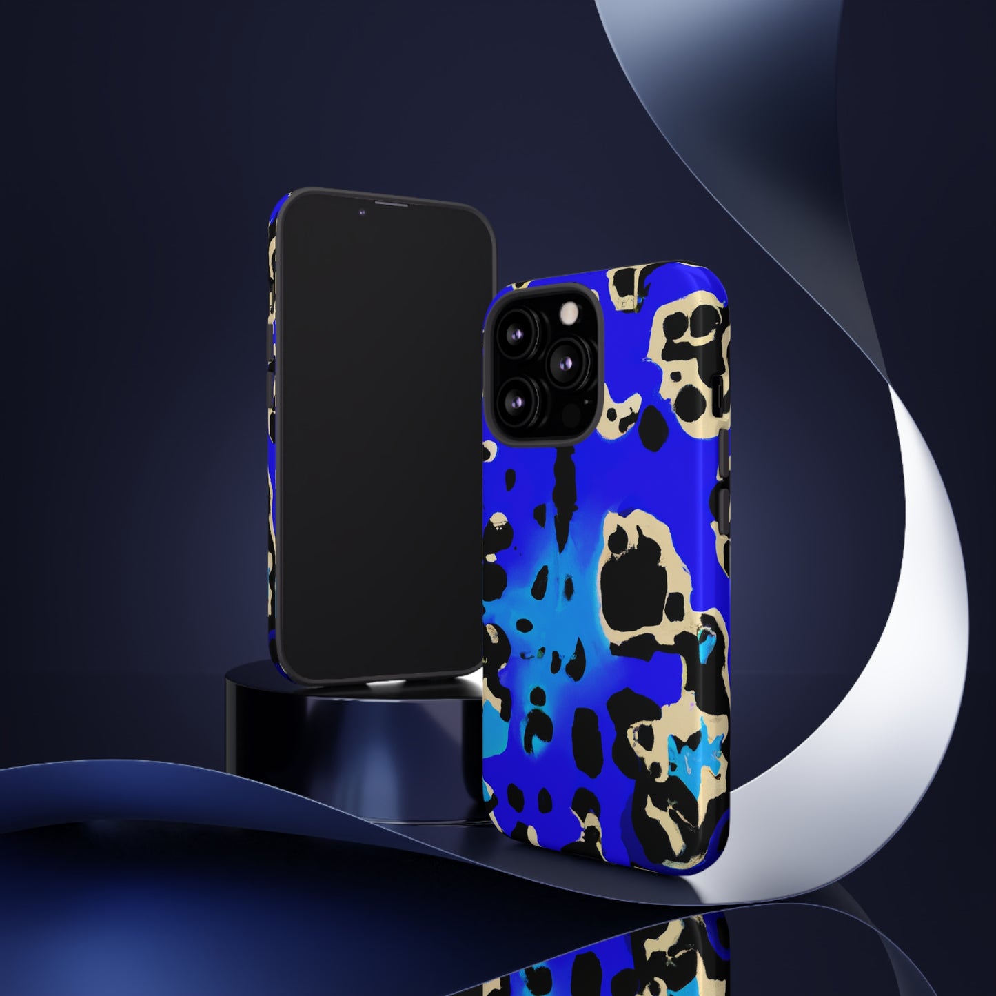 Blue Leopard AI Generated - Cell Phone Case