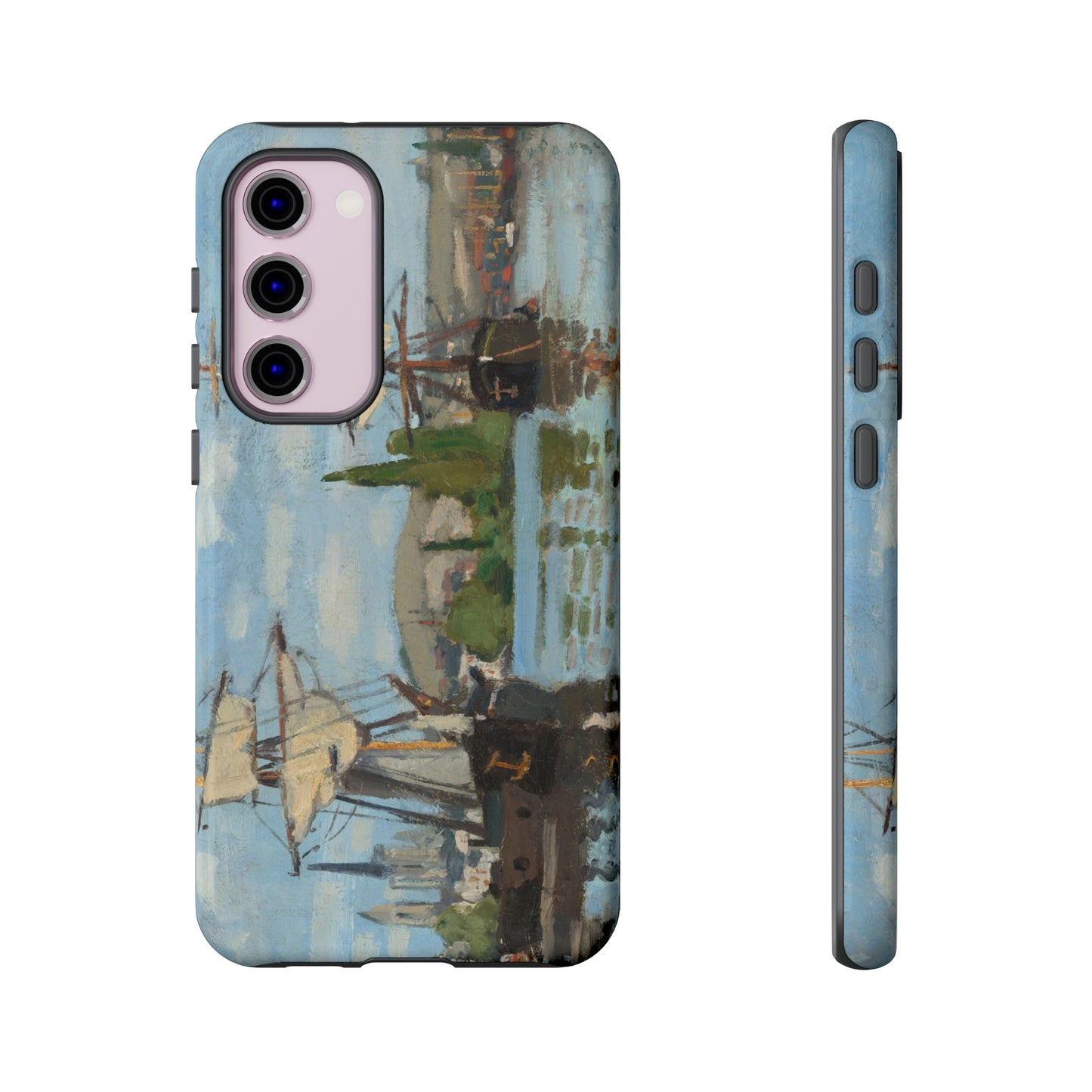 Ships Riding on the Seine at Rouen by Claude Monet - Cell Phone Case