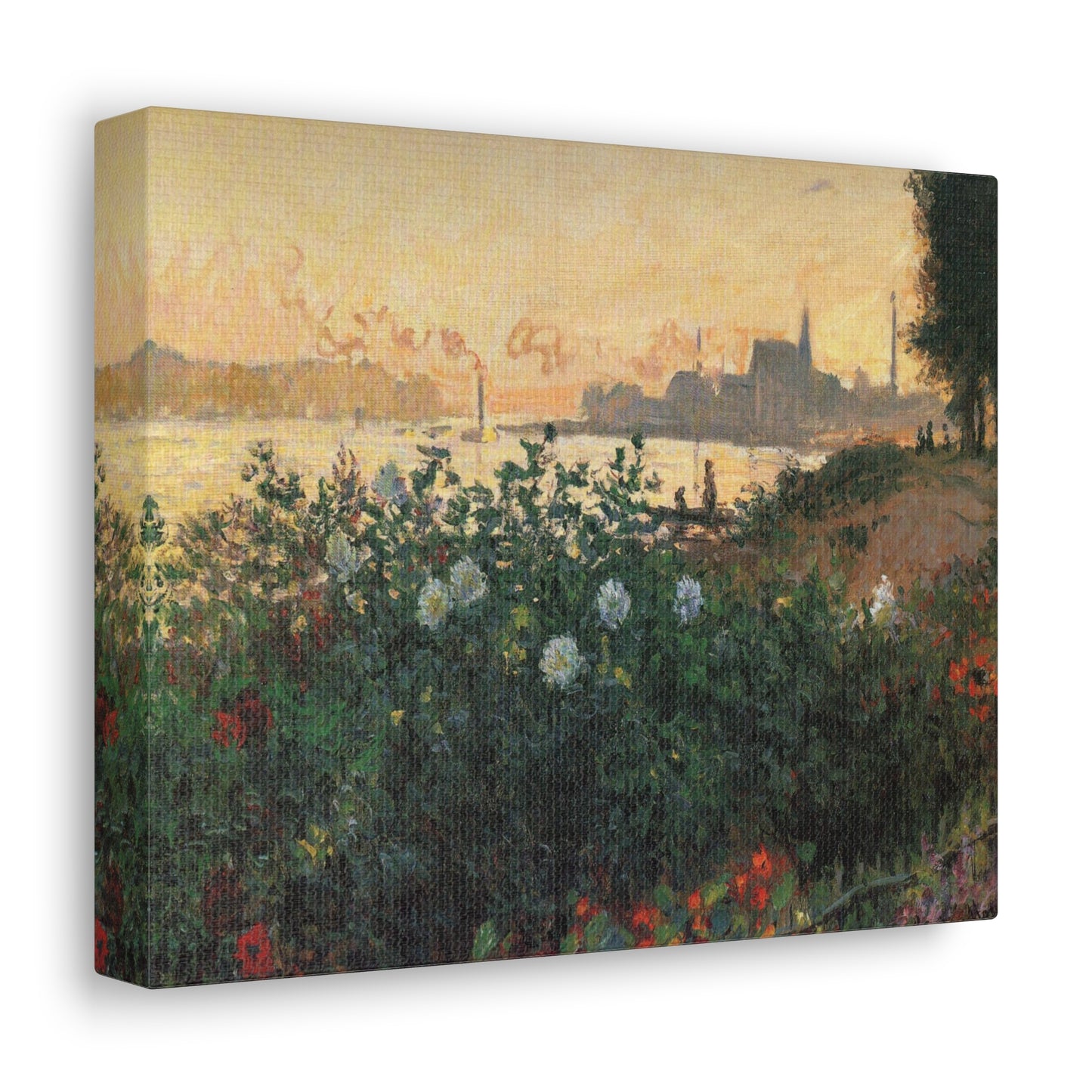 Flowered Riverbank, Argenteuil by Claude Monet - Canvas Print