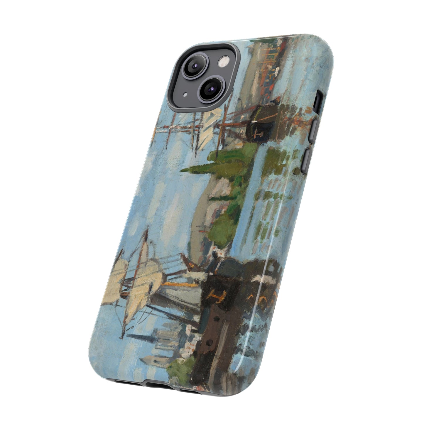 Ships Riding on the Seine at Rouen by Claude Monet - Cell Phone Case